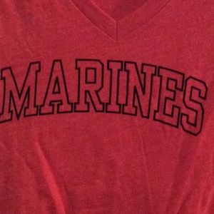 NWT Sexy Red V-Neck T-shirt MARINES
